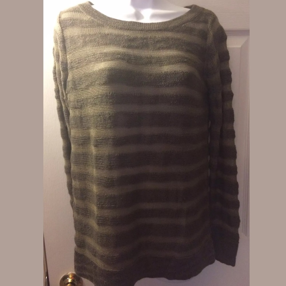 BB DAKOTA Striped Knit Sweater olive green - Picture 8 of 8